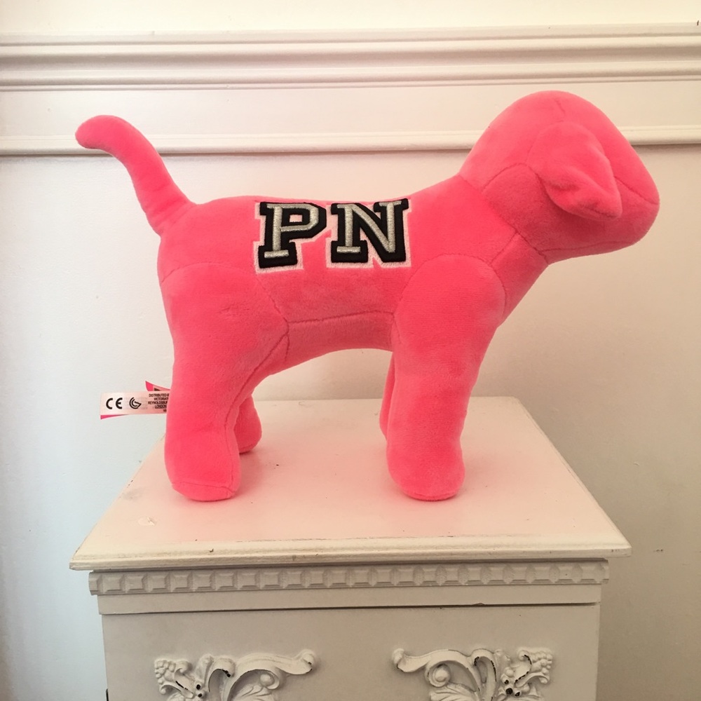 pink limited edition large plush dog